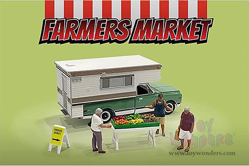American Diorama/Mijo Exclusives - Farmers Market Figure Set (6 pc. set, 1/64 scale diecast metal, Asstd.)  AD-76501MJ
