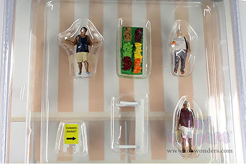American Diorama/Mijo Exclusives - Farmers Market Figure Set (6 pc. set, 1/64 scale diecast metal, Asstd.)  AD-76501MJ