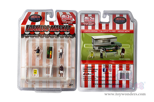American Diorama/Mijo Exclusives - Farmers Market Figure Set (6 pc. set, 1/64 scale diecast metal, Asstd.)  AD-76501MJ