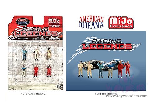 American Diorama/Mijo Exclusives - Racing Legends Figure Set (6 pc. set, 1/64 scale diecast metal, Asstd.)  AD-76503MJ