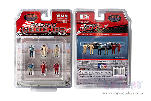 American Diorama/Mijo Exclusives - Racing Legends Figure Set (6 pc. set, 1/64 scale diecast metal, Asstd.)  AD-76503MJ