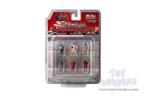 American Diorama/Mijo Exclusives - Racing Legends Figure Set (6 pc. set, 1/64 scale diecast metal, Asstd.)  AD-76503MJ