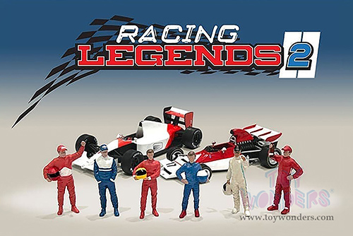 American Diorama/Mijo Exclusives - Racing Legends 2 Figure Set (6 pc. set, 1/64 scale diecast metal, Asstd.)  AD-76511MJ