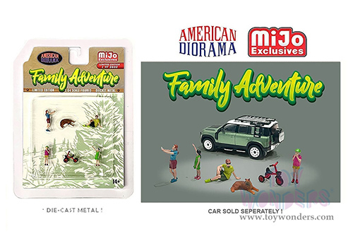 American Diorama/Mijo Exclusives - Family Adventure Figure Set (6 pc. set, 1/64 scale diecast metal, Asstd.) AD-76513MJ