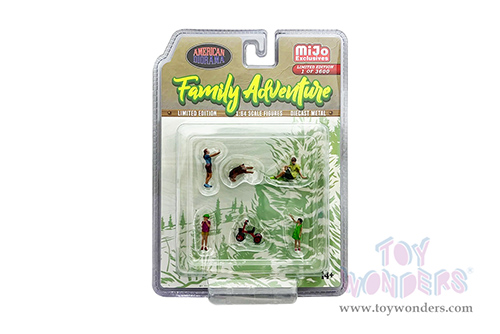 American Diorama/Mijo Exclusives - Family Adventure Figure Set (6 pc. set, 1/64 scale diecast metal, Asstd.) AD-76513MJ
