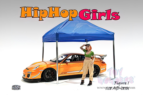 American Diorama Figurine - Hip Hop Girls Figure 1 (1/18 scale, Green/Beige) AD18101