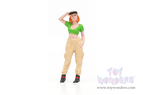American Diorama Figurine - Hip Hop Girls Figure 1 (1/18 scale, Green/Beige) AD18101