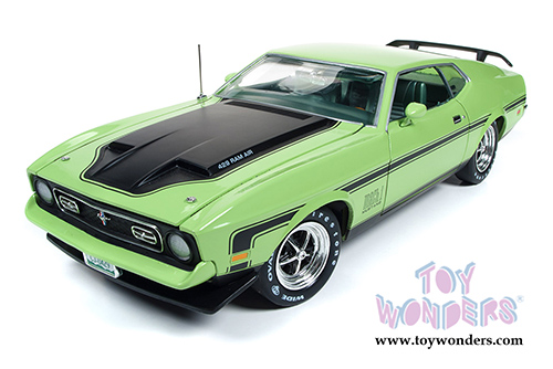 Auto World American Muscle - Ford Mustang Mach 1 Hard Top (1971, 1/18 scale diecast model car, Lime Green) AMM1069
