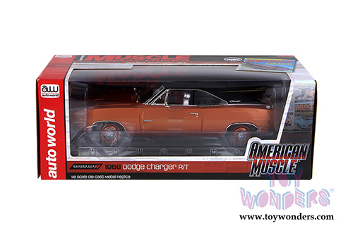 Auto World American Muscle - Hemmings Muscle Machines Dodge Charger R/T Hard Top (1968, 1/18 scale diecast model car, Bronze) AMM1075
