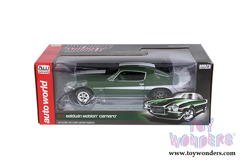 Auto World American Muscle - Baldwin Motion&reg; Camaro&reg; Hard Top (1970, 1/18 scale diecast model car, Green) AMM1079