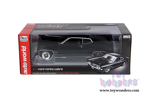 Auto World American Muscle - Ford Torino Cobra Hard Top (1970, 1/18 scale diecast model car, Gloss Black) AMM1085