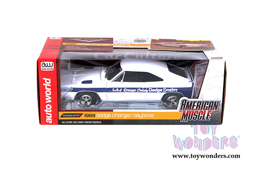 Auto World American Muscle - Dodge Charger Daytona Hardtop (1969, 1/18 scale diecast model car, White) AMM1091