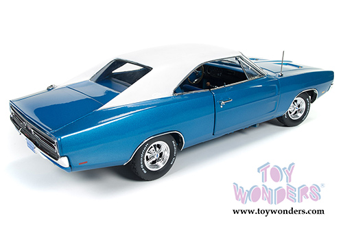 Auto World - Hemmings Muscle Machines Dodge Charger White Hat Special Cover Car 2011 (1969, 1/18 scale diecast model car, B5 Blue) AMM1100