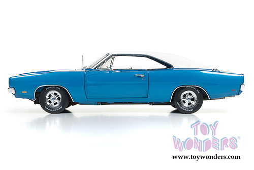 Auto World - Hemmings Muscle Machines Dodge Charger White Hat Special Cover Car 2011 (1969, 1/18 scale diecast model car, B5 Blue) AMM1100