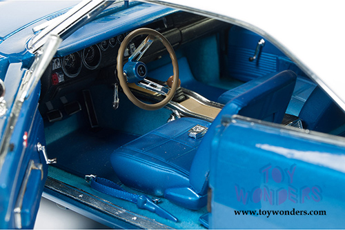Auto World - Hemmings Muscle Machines Dodge Charger White Hat Special Cover Car 2011 (1969, 1/18 scale diecast model car, B5 Blue) AMM1100