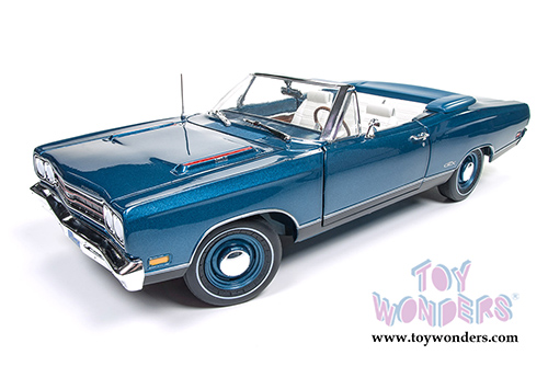 Auto World - American Muscle | Plymouth GTX Convertible 50th Anniversary (1969, 1/18 scale diecast model car, Nantucket Blue) AMM1102