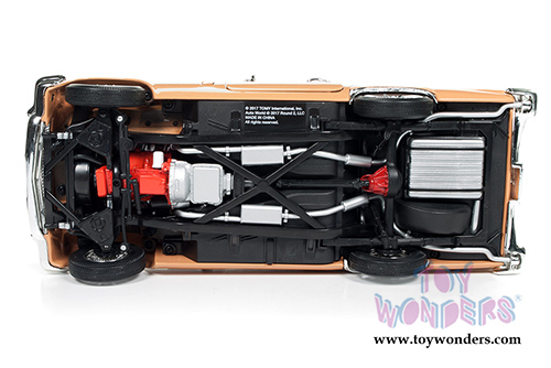 Auto World American Muscle - Ford Thunderbird Convertible w/ Removable Silver Bonnet 60th Anniversary edition (1957, 1/18 scale diecast model car, Coral Sand) AMM1106