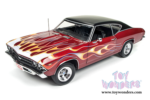 Auto World - Hot Rod Magazine | Chevy&reg; Chevelle&reg; SS&trade; 396 Hardtop (1969, 1/18 scale diecast model car, Rich Metallic Red/Black) AMM1108