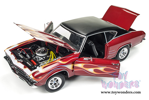 Auto World - Hot Rod Magazine | Chevy&reg; Chevelle&reg; SS&trade; 396 Hardtop (1969, 1/18 scale diecast model car, Rich Metallic Red/Black) AMM1108