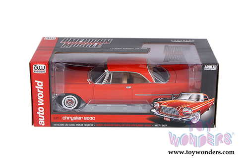 Auto World - American Muscle | Chrysler 300C 60th Anniversary (1957, 1/18 scale diecast model car, Gauguin Red) AMM1110