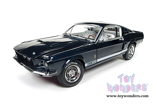Auto World American Muscle - Hemmings Muscle Machines Ford Shelby Mustang GT 500, 50th Anniversary Hardtop (1969, 1/18 scale diecast model car, Metallic Blue) AMM1111