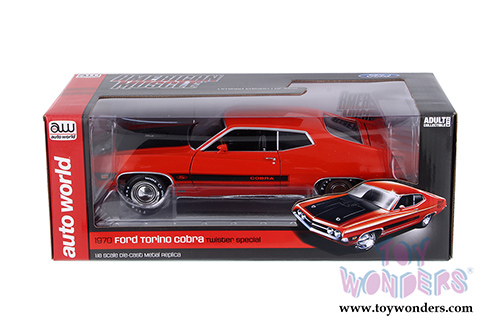 Auto World American Muscle - Ford Torino Cobra Twister Hardtop (1970, 1/18 scale diecast model car, Calypso Coral) AMM1112