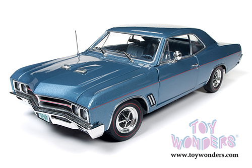 Auto World American Muscle - 1:18 and 1:64 scale Buick&reg; GS&trade; 400 Hardtop (1967, 1/18,1/64 scale diecast model car, Sapphire Blue) AMM1115