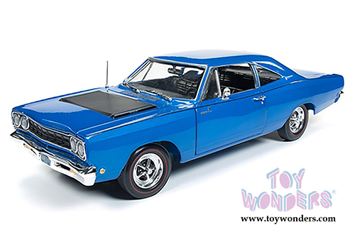 Auto World - American Muscle | Plymouth Road Runner Hardtop Looney Tunes&trade; Class of '68 (1968, 1/18 scale diecast model car, Electric Blue) AMM1125
