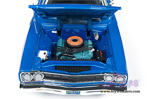 Auto World - American Muscle | Plymouth Road Runner Hardtop Looney Tunes&trade; Class of '68 (1968, 1/18 scale diecast model car, Electric Blue) AMM1125