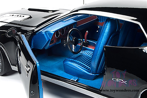 Auto World - American Muscle | Plymouth GTX Hardtop (1971, 1/18 scale diecast model car, Black Velvet) AMM1133