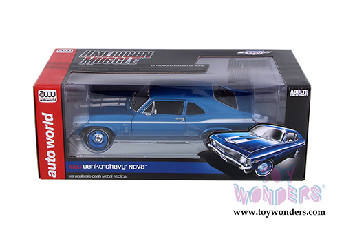 Auto World - American Muscle | Yenko&reg; Chevy&reg; Nova&trade; Hardtop (1969, 1/18 scale diecast model car, Blue) AMM1135