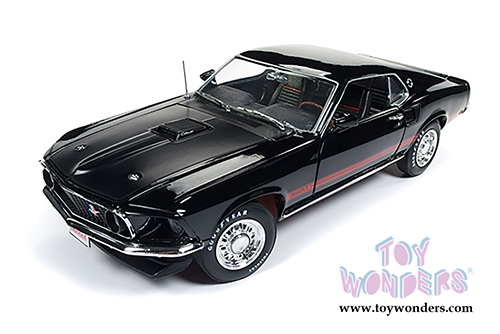 Auto World American Muscle - Hemmings Muscle Machines | Ford Mustang Mach 1 Hardtop (1969, 1/18 scale diecast model car, Raven Black) AMM1139