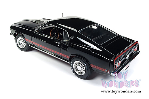 Auto World American Muscle - Hemmings Muscle Machines | Ford Mustang Mach 1 Hardtop (1969, 1/18 scale diecast model car, Raven Black) AMM1139