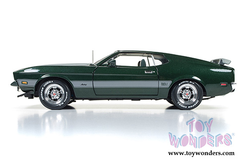 Auto World - American Muscle | Hot Rod Power Tour Ford Mustang Mach 1 (1973, 1/18 scale diecast model car, Dark Green) AMM1144