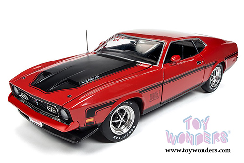 Auto World American Muscle - Hemmings Muscle Machines | Ford Mustang Mach 1 Hardtop (1971, 1/18 scale diecast model car, Bright Red) AMM1150