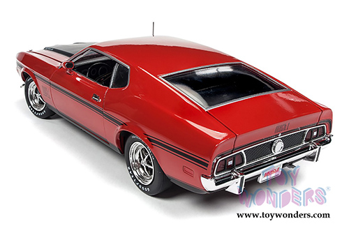 Auto World American Muscle - Hemmings Muscle Machines | Ford Mustang Mach 1 Hardtop (1971, 1/18 scale diecast model car, Bright Red) AMM1150