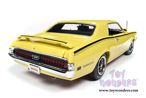 Auto World American Muscle - Hemmings Muscle Machines | Mercury Cougar Eliminator Hardtop (1970, 1/18 scale diecast model car, Competition Yellow) AMM1155
