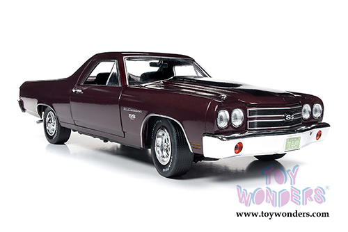 Auto World - American Muscle | Chevrolet&reg; El Camino&trade; 100th Anniversary (1970, 1/18 scale diecast model car, Black Cherry) AMM1161