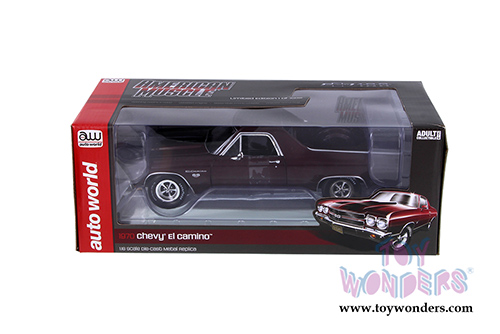 Auto World - American Muscle | Chevrolet&reg; El Camino&trade; 100th Anniversary (1970, 1/18 scale diecast model car, Black Cherry) AMM1161