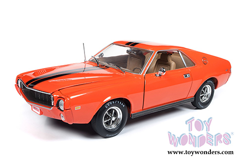 Auto World American Muscle - Hemmings Muscle Machines | AMC AMX Hardtop (1969, 1/18 scale diecast model car, Big Bad Orange) AMM1170