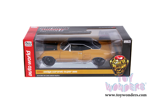 Auto World - American Muscle | Dodge Coronet Super Bee Hardtop Class of  '69 50th Anniversary (1969, 1/18 scale diecast model car, Butterscotch/Black) AMM1172
