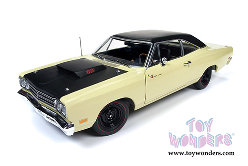Auto World - American Muscle | Plymouth Road Runner Hardtop Class of '69 50th Anniversary (1969, 1/18 scale diecast model car, Sunfire Yellow/Black) AMM1179