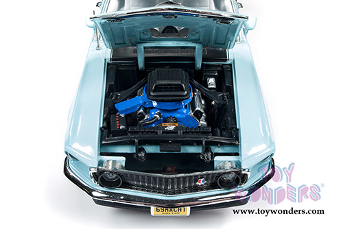 Auto World - American Muscle - Ford Mustang Mach 1 Hardtop Class of '69 50th Anniversary (1969, 1/18 scale diecast model car, Aztec Aqua) AMM1181