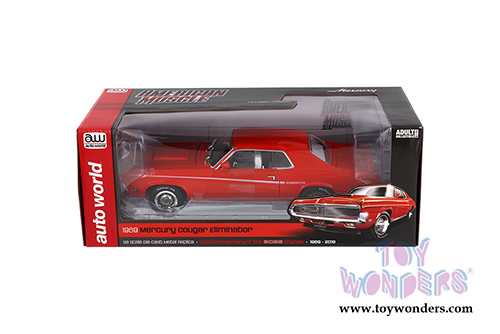 Auto World - American Muscle - Mercury Cougar Eliminator Hardtop 50th Anniversary of the Boss Engines (1969, 1/18 scale diecast model car, Competition Orange) AMM1183