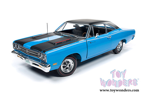 Auto World - American Muscle | Plymouth Road Runner Hardtop Class of '69 50th Anniversary (1969, 1/18 scale diecast model car, Petty Blue w/Black) AMM1184