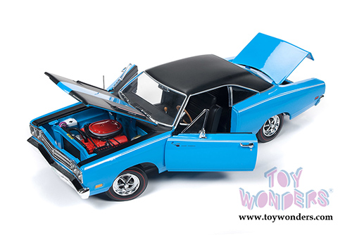Auto World - American Muscle | Plymouth Road Runner Hardtop Class of '69 50th Anniversary (1969, 1/18 scale diecast model car, Petty Blue w/Black) AMM1184