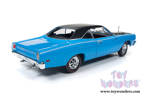 Auto World - American Muscle | Plymouth Road Runner Hardtop Class of '69 50th Anniversary (1969, 1/18 scale diecast model car, Petty Blue w/Black) AMM1184