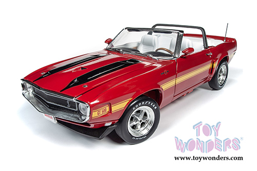 Auto World American Muscle - Hemmings Muscle Machines | Shelby GT500&reg; Convertible (1970, 1/18 scale diecast model car, Apple Red/Black/Yellow) AMM1187