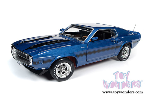 Auto World - Ford Mustang Shelby&reg; GT-350 Fastback Pilot Car Hardtop Muscle Car & Corvette Nationals (MCACN) 50th Anniversary of the Boss Engines (1969-2019) (1969, 1/18 scale diecast model car, Acapulco Blue w/Black)  AMM1188