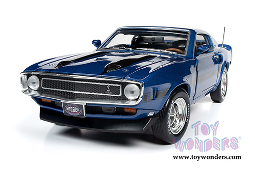 Auto World - Ford Mustang Shelby&reg; GT-350 Fastback Pilot Car Hardtop Muscle Car & Corvette Nationals (MCACN) 50th Anniversary of the Boss Engines (1969-2019) (1969, 1/18 scale diecast model car, Acapulco Blue w/Black)  AMM1188